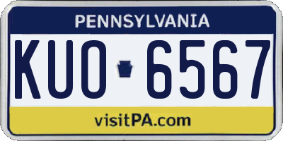 PA license plate KUO6567