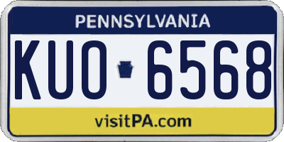 PA license plate KUO6568