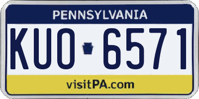 PA license plate KUO6571