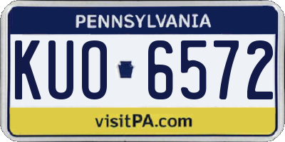 PA license plate KUO6572