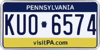 PA license plate KUO6574