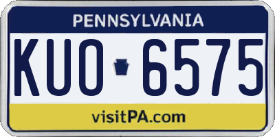 PA license plate KUO6575