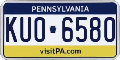 PA license plate KUO6580