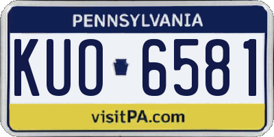 PA license plate KUO6581