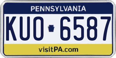 PA license plate KUO6587
