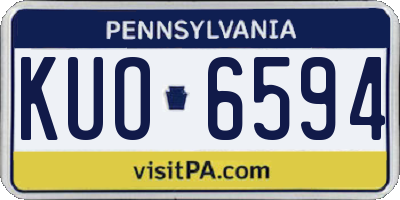 PA license plate KUO6594