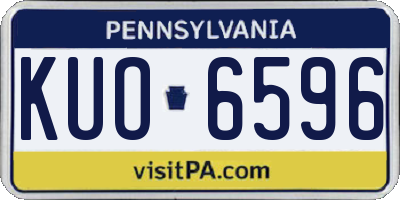 PA license plate KUO6596