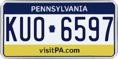 PA license plate KUO6597
