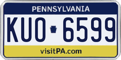 PA license plate KUO6599