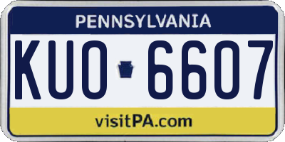 PA license plate KUO6607