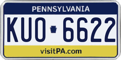 PA license plate KUO6622