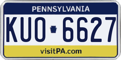 PA license plate KUO6627