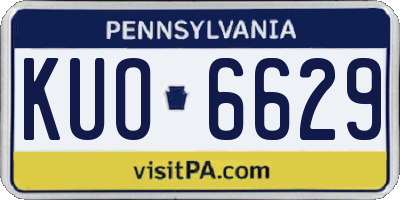 PA license plate KUO6629