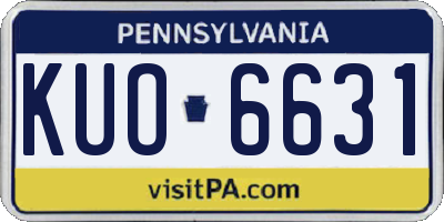 PA license plate KUO6631