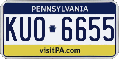 PA license plate KUO6655