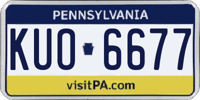 PA license plate KUO6677