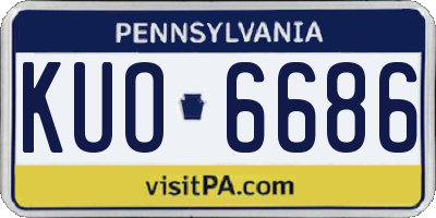 PA license plate KUO6686