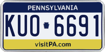 PA license plate KUO6691