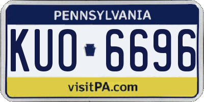 PA license plate KUO6696