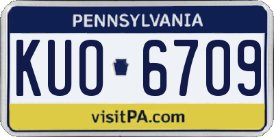 PA license plate KUO6709