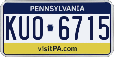 PA license plate KUO6715