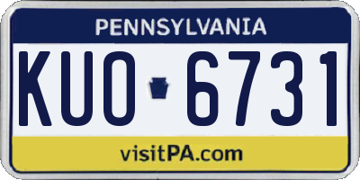 PA license plate KUO6731
