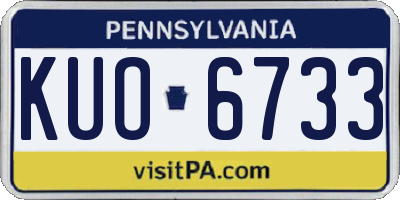 PA license plate KUO6733