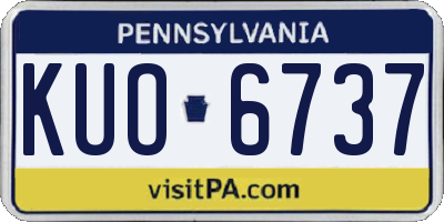PA license plate KUO6737