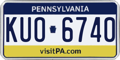 PA license plate KUO6740