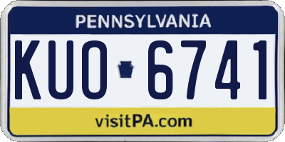 PA license plate KUO6741