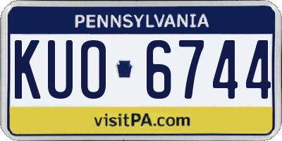 PA license plate KUO6744