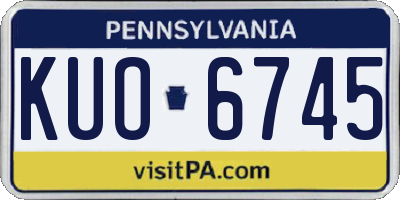 PA license plate KUO6745