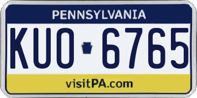PA license plate KUO6765