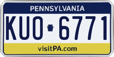 PA license plate KUO6771