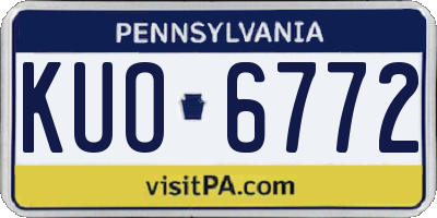 PA license plate KUO6772