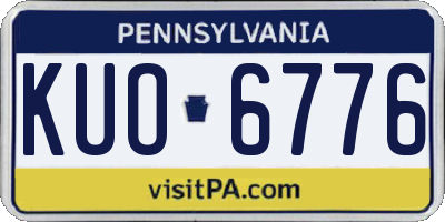 PA license plate KUO6776