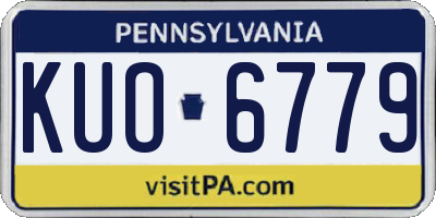 PA license plate KUO6779