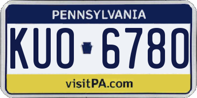 PA license plate KUO6780