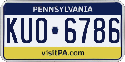 PA license plate KUO6786