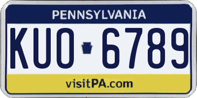 PA license plate KUO6789