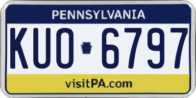 PA license plate KUO6797