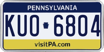 PA license plate KUO6804
