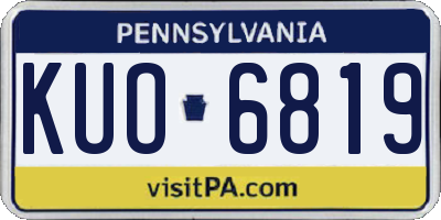 PA license plate KUO6819