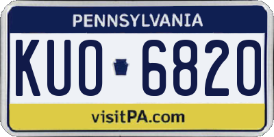 PA license plate KUO6820