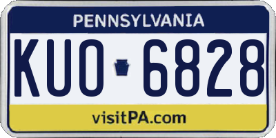PA license plate KUO6828