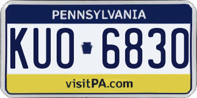 PA license plate KUO6830