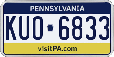 PA license plate KUO6833