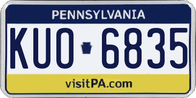 PA license plate KUO6835