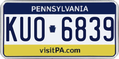 PA license plate KUO6839