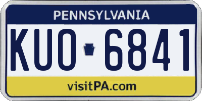 PA license plate KUO6841